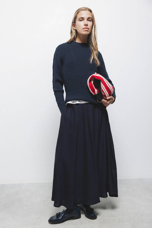 Gonna midi effetto stropicciato