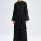 Abito maxi in chiffon nero