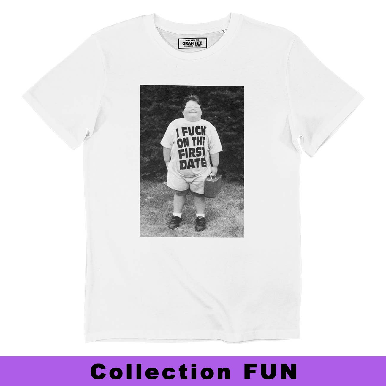 T-shirt vintage unisex con stampa fotografica ironica