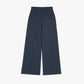 Pantaloni a vita alta in twill blu navy