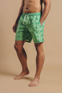 Costume da bagno Tiles in SEAQUAL® YARN verde acqua