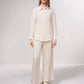 Camicetta oversize con bottoni frontali e colletto classico