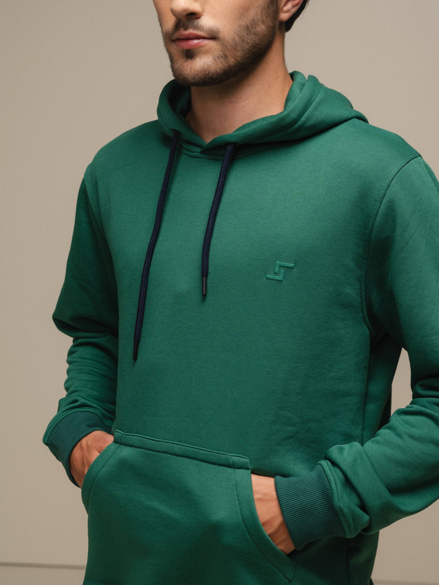 Felpa uomo con cappuccio in misto cotone