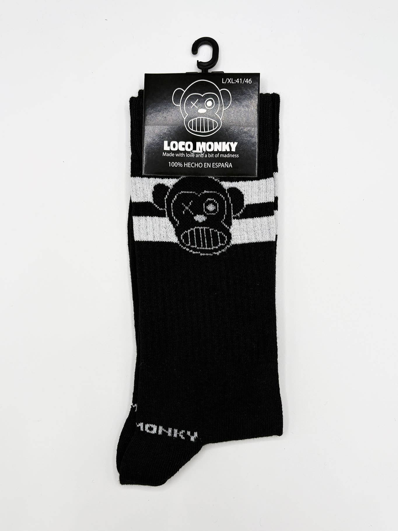 Calzini sportivi neri con logo Loco Monky