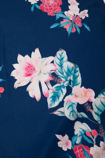 Foulard in raso stampato floreale
