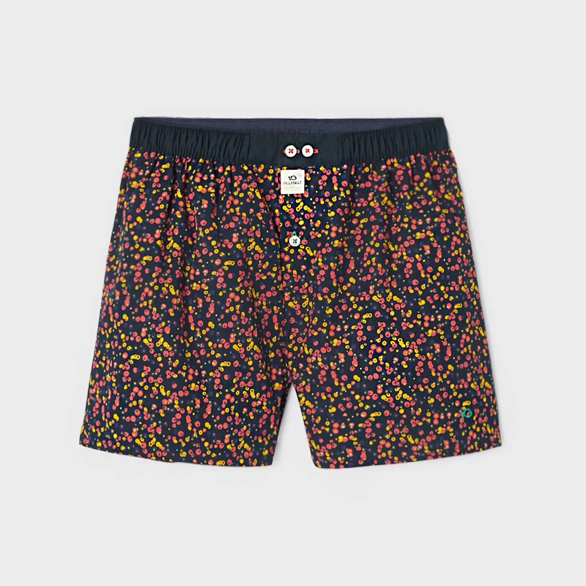 Boxer uomo in cotone biologico con stampa blu