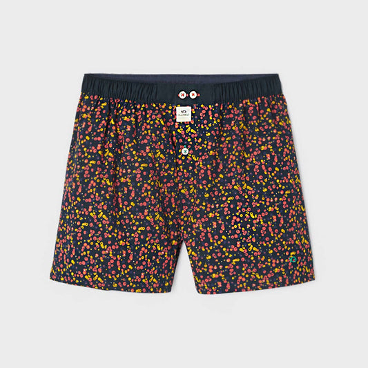 Boxer uomo in cotone biologico con stampa blu