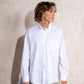 Camicia in popeline di cotone con colletto button-down