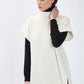 Gilet in maglia a coste con collo alto