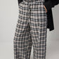 Pantaloni palazzo a quadri con vita elasticizzata