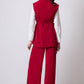 Completo gilet doppiopetto plissettato con pantaloni palazzo