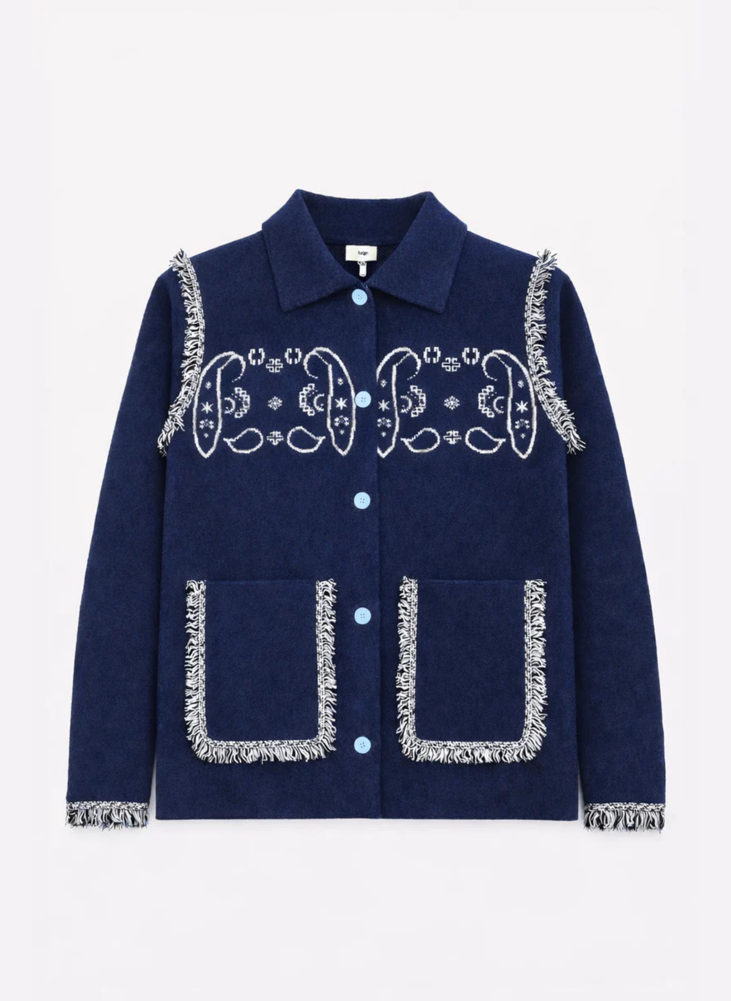 Gilet Nisani con ricamo bandana e frange