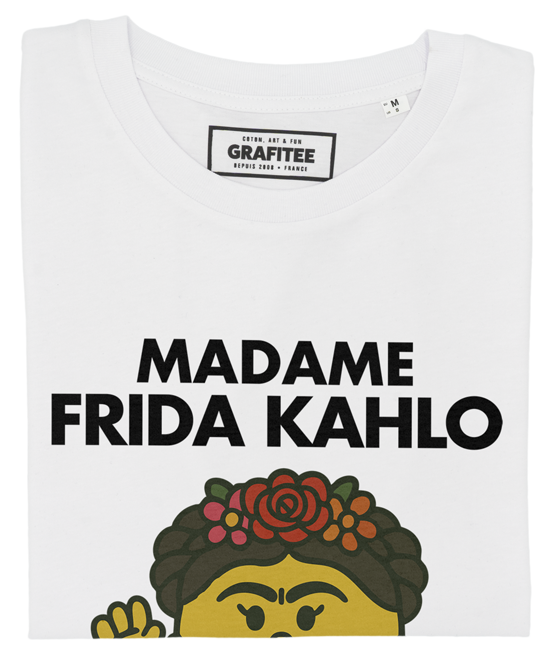 T-shirt bianca Frida Kahlo in cotone biologico