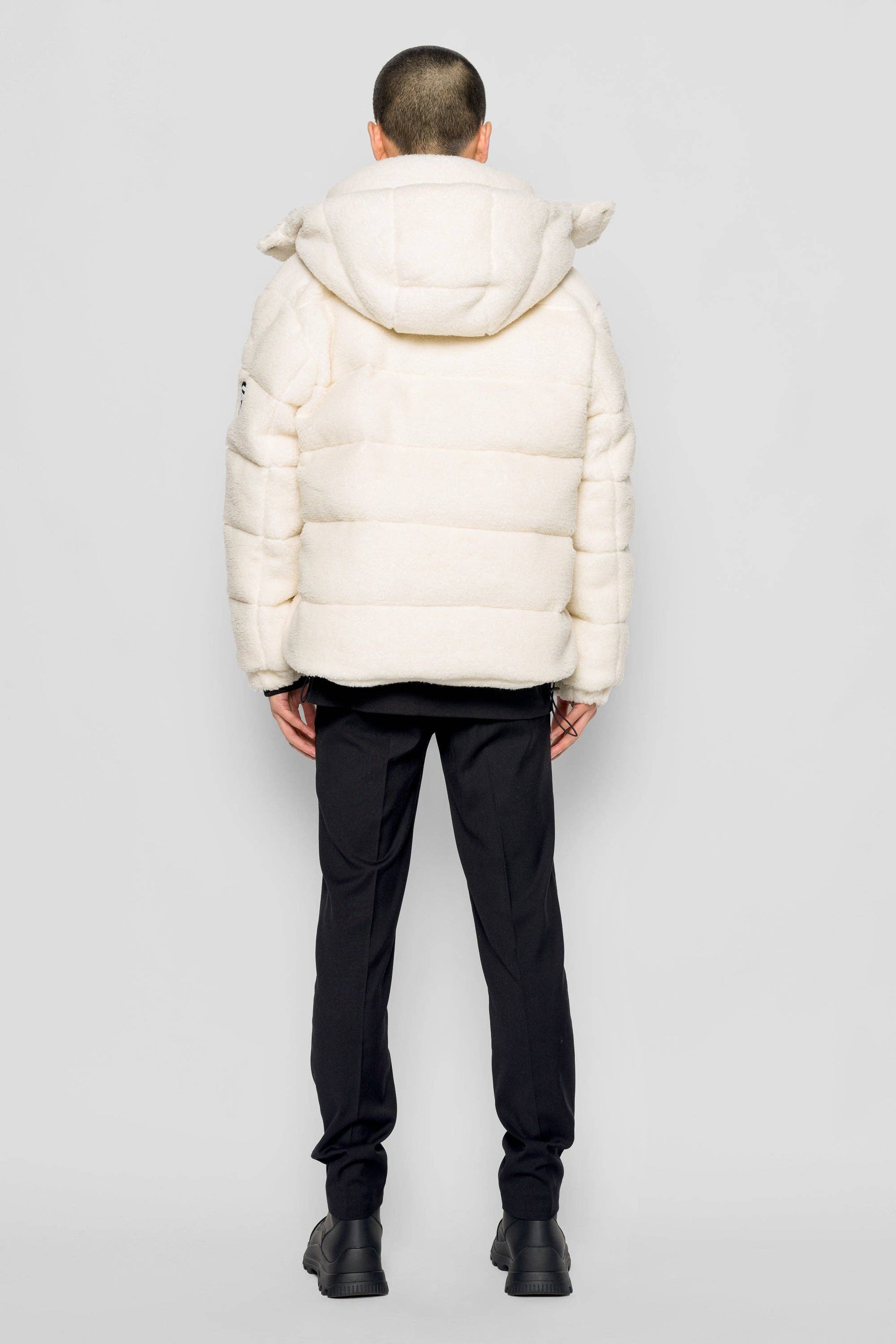 Piumino Eco Shearling con Cappuccio Rimovibile