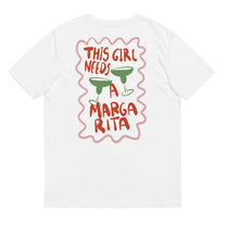 T-shirt unisex in cotone biologico con stampa “This Girl Needs a Margarita”