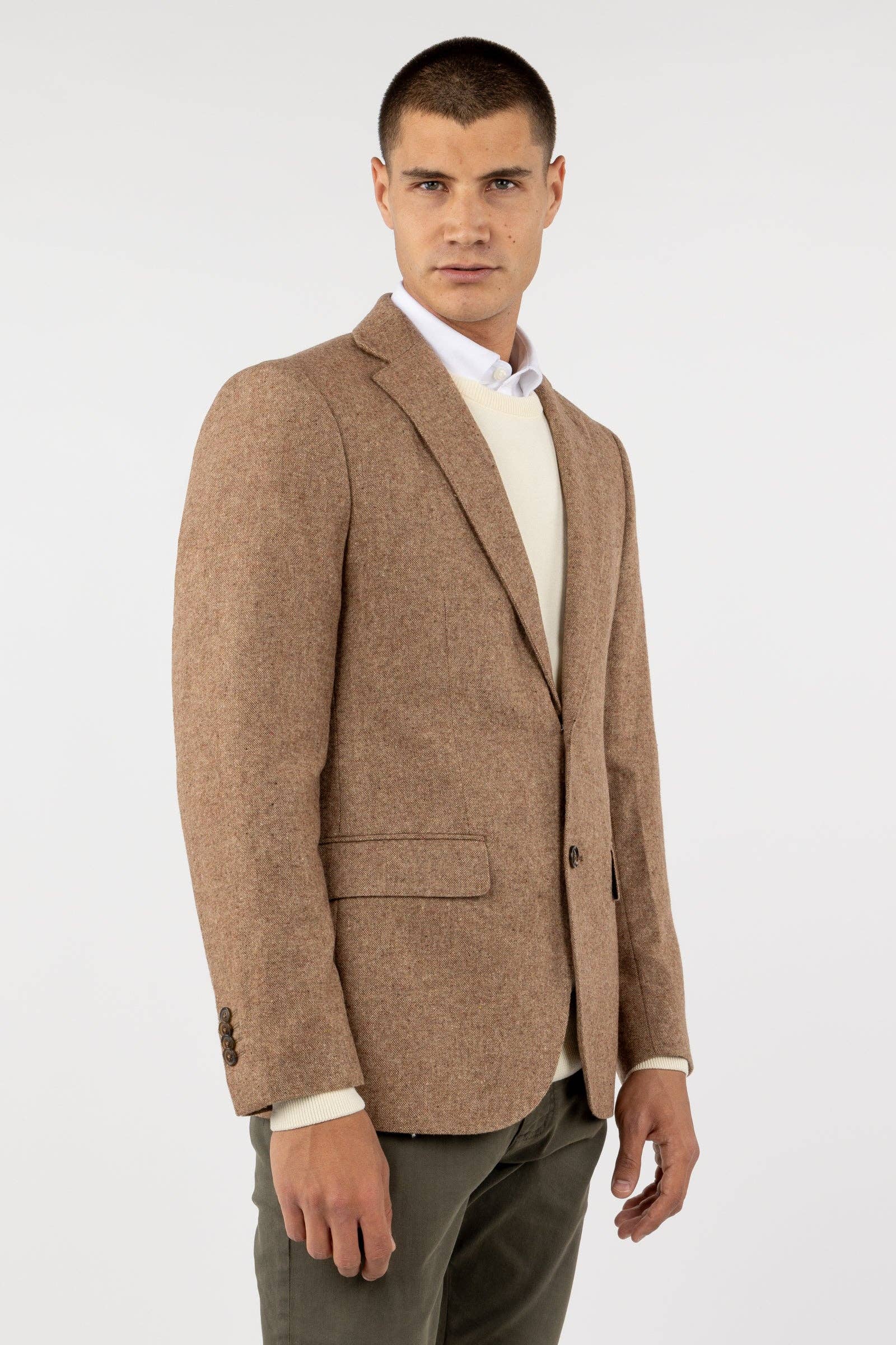 Giacca blazer in lana beige Lisa