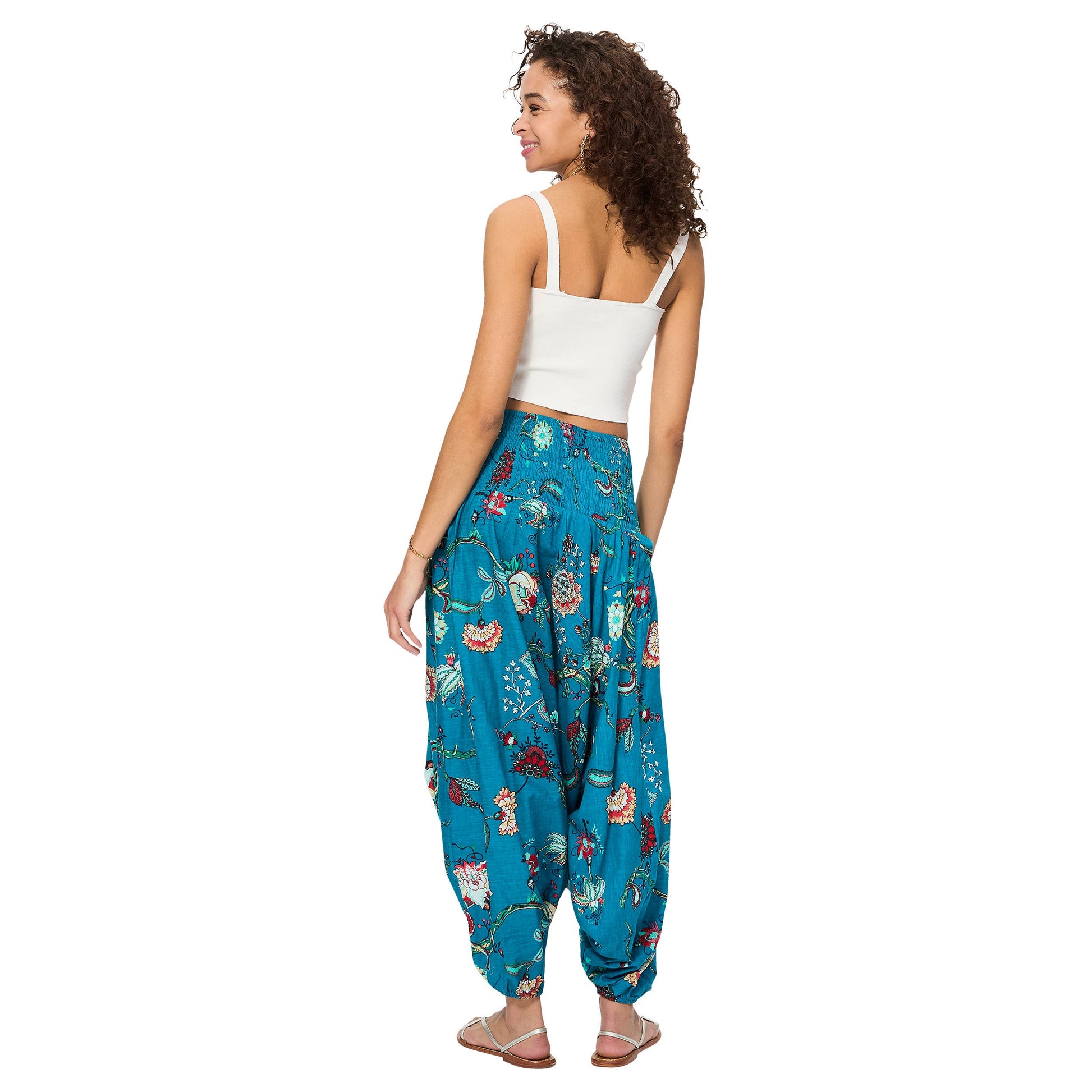 Pantaloni harem sarouel 3 in 1 in cotone