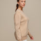 Maglione in maglia pied-de-poule da donna girocollo
