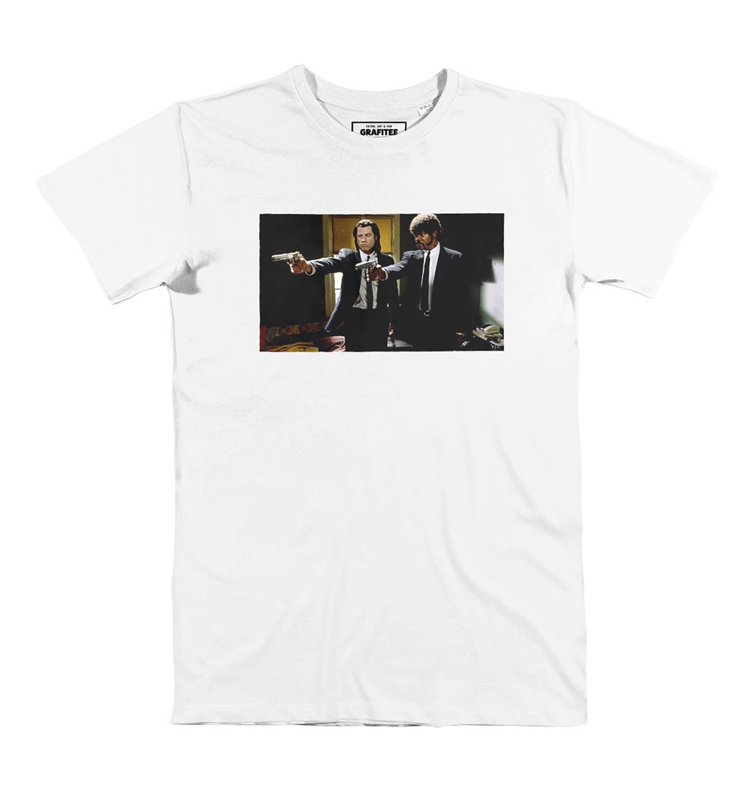 T-shirt fotografica John Travolta e Samuel L. Jackson