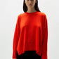 Pullover oversize girocollo in lana merino extra fine