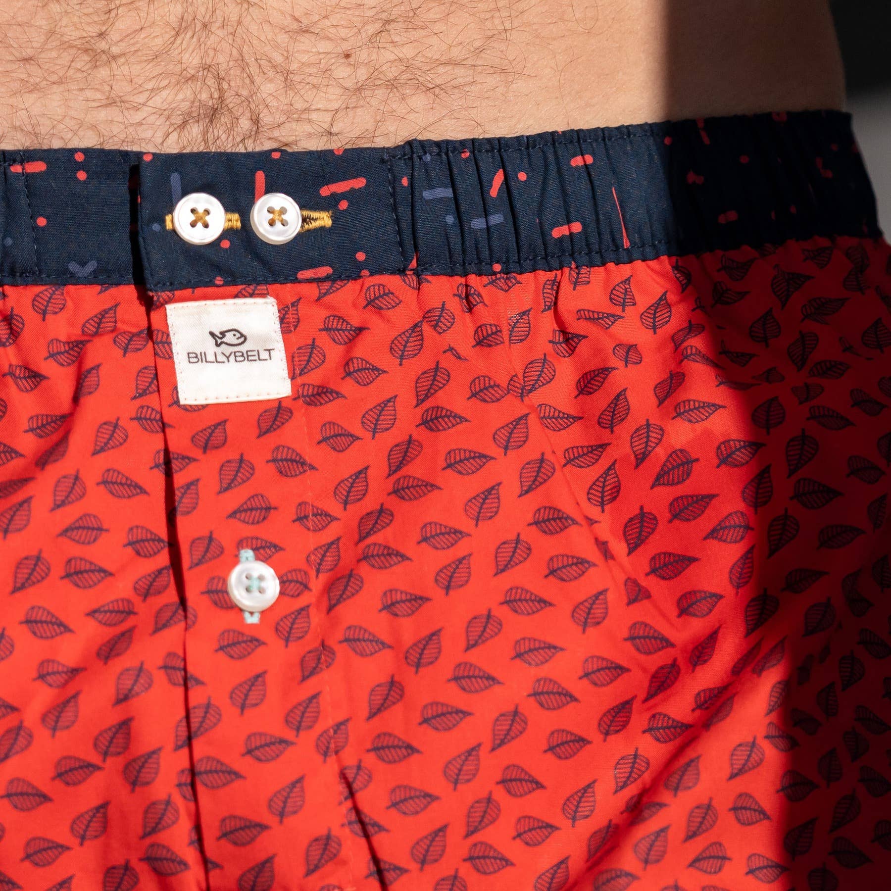 Boxer in cotone biologico rosso Jungle