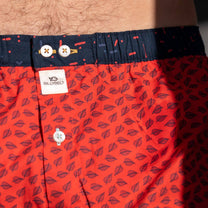 Boxer in cotone biologico rosso Jungle