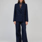 Blazer oversize gessato blu navy