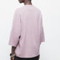 Cardigan in maglia rasata con maniche 3/4