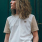 T-shirt donna color block naturale in cotone biologico