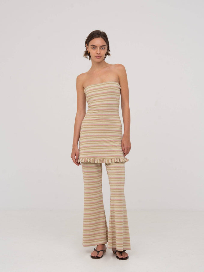 Pantaloni a righe Persephone a gamba ampia