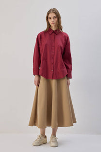 Camicia in gabardine ricamata
