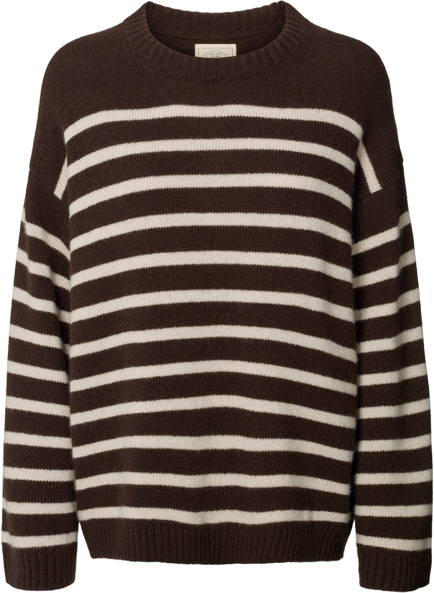 Maglione oversize a righe in lana d’agnello Barbera