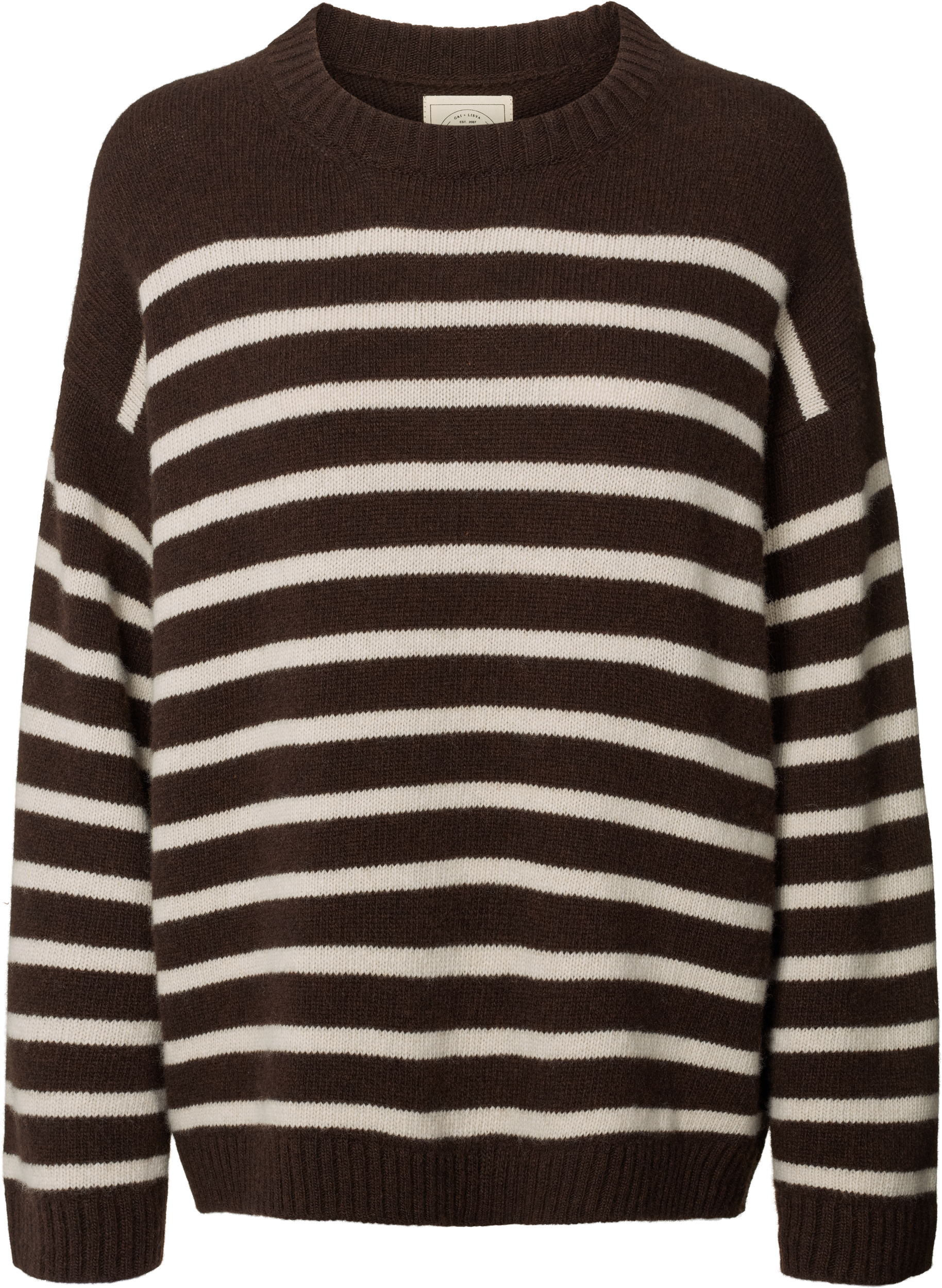 Maglione oversize a righe in lana d’agnello Barbera