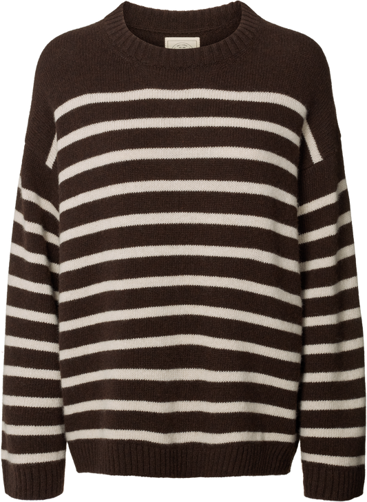 Maglione oversize a righe in lana d’agnello Barbera