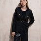 Blazer doppiopetto nero con bottoni dorati