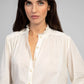 Blusa Saminy in voile di cotone bianco sporco