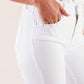 Pantaloni bianchi skinny con stampa transfer