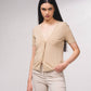 Cardigan in maglia fine con scollo a V e maniche corte