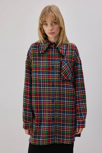 Camicia in tweed con frange