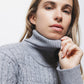Maglione dolcevita in maglia strutturata