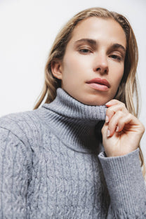 Maglione dolcevita in maglia strutturata