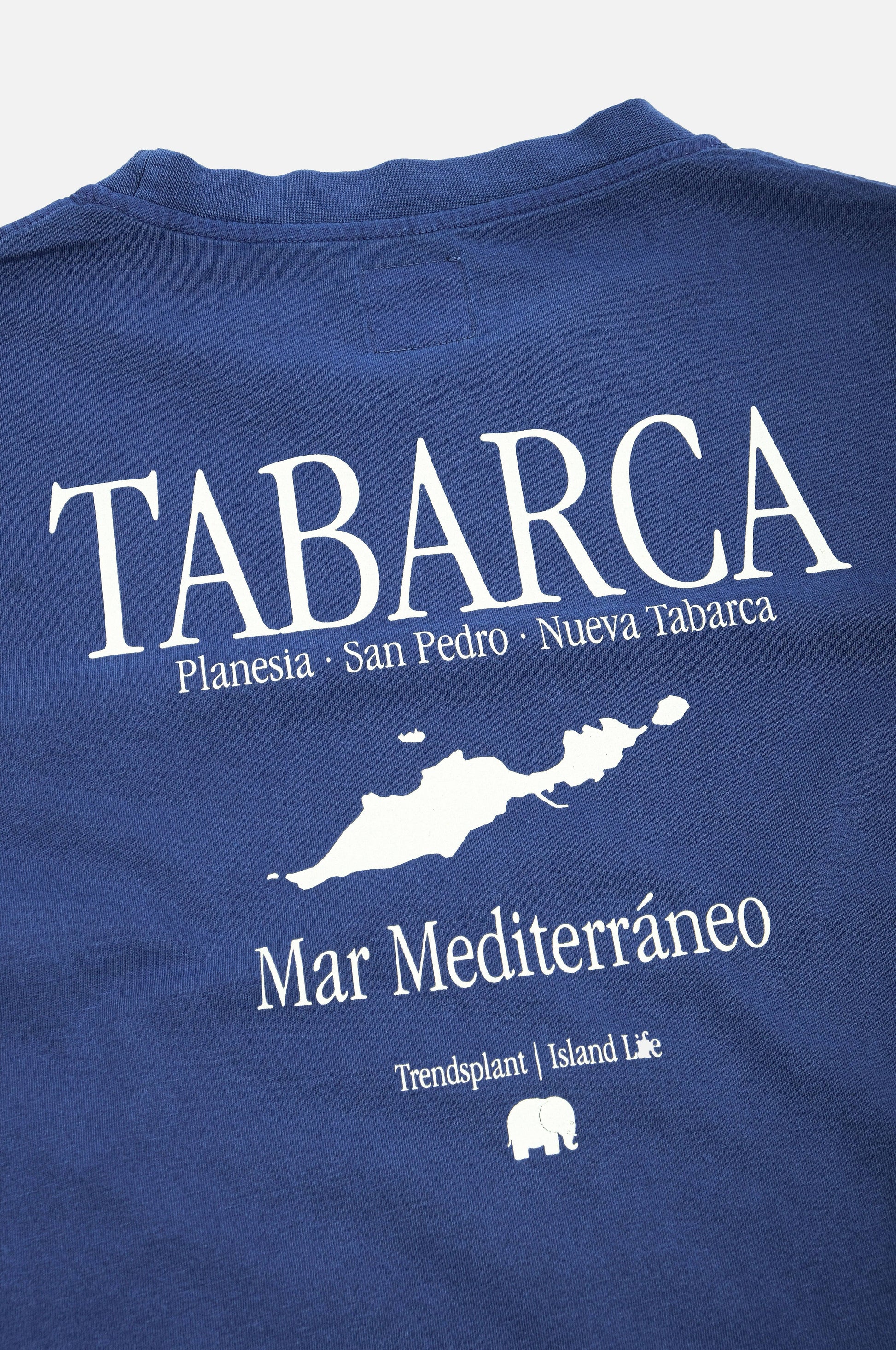 T-shirt pigmentata da donna Tabarca blu profondo in cotone biologico