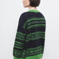 Maglione jacquard in maglia bicolore