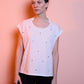 T-shirt donna in cotone con borchiette