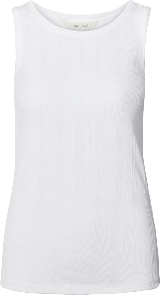 Top a costine in cotone biologico Alberte bianco