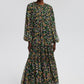 Abito lungo in chiffon floreale