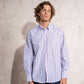 Camicia a righe multicolor da uomo in cotone e poliestere