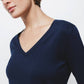 Maglione in maglia liscia con scollo a V