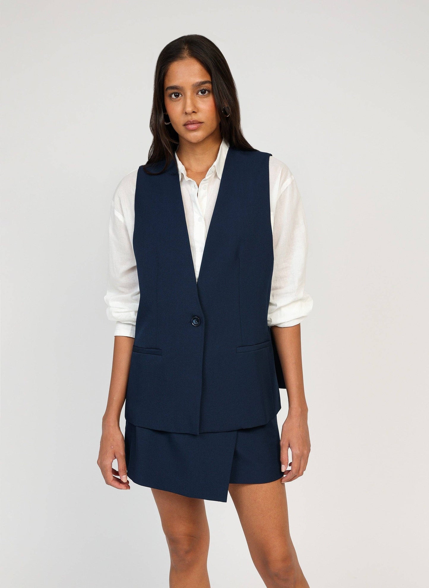 Gilet sartoriale blu navy Zalia