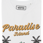 T-shirt Paradise Island con grafica tropicale